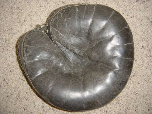 Black Catchers Mitt With White Grommets Front